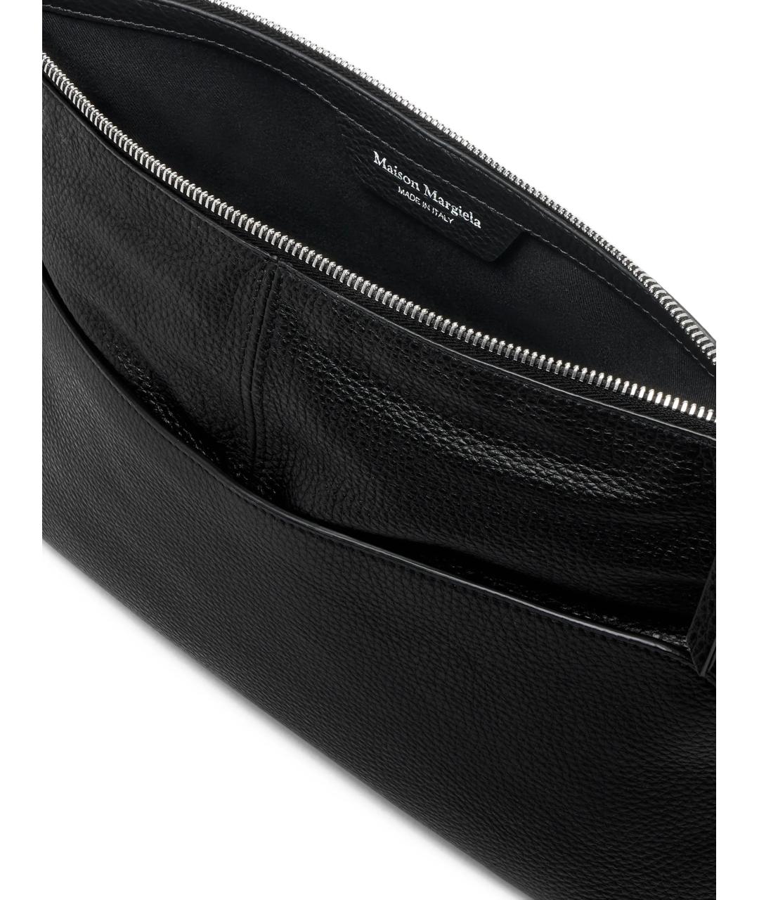 MAISON MARGIELA Черная кожаная сумка через плечо, фото 5