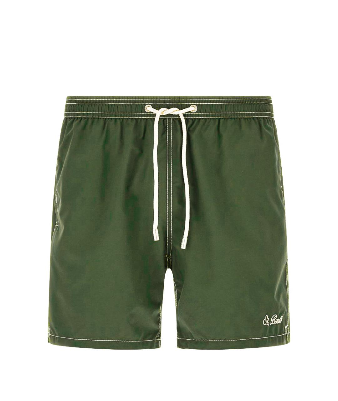 MC2 SAINT BARTH Зеленые полиэстеровые шорты, фото 1