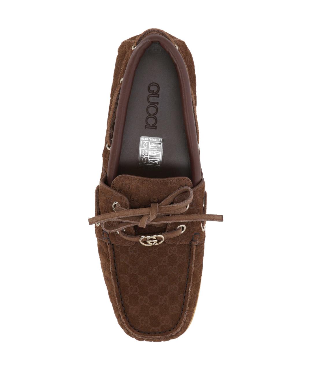 GUCCI Коричневые замшевые лоферы, фото 4