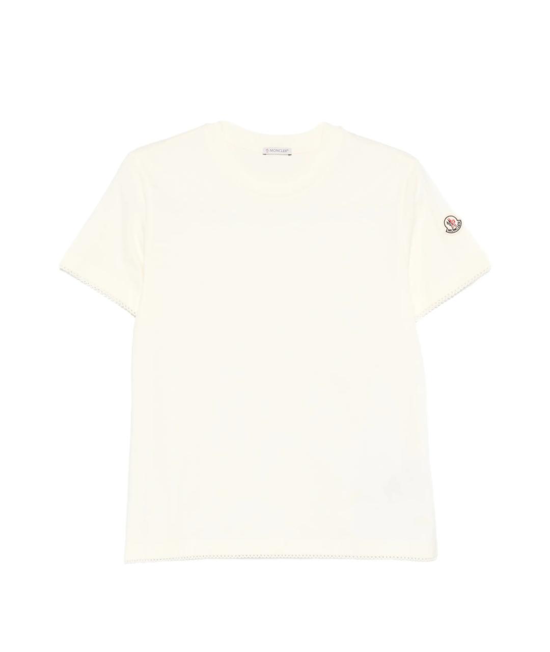 MONCLER Белая хлопковая футболка, фото 1