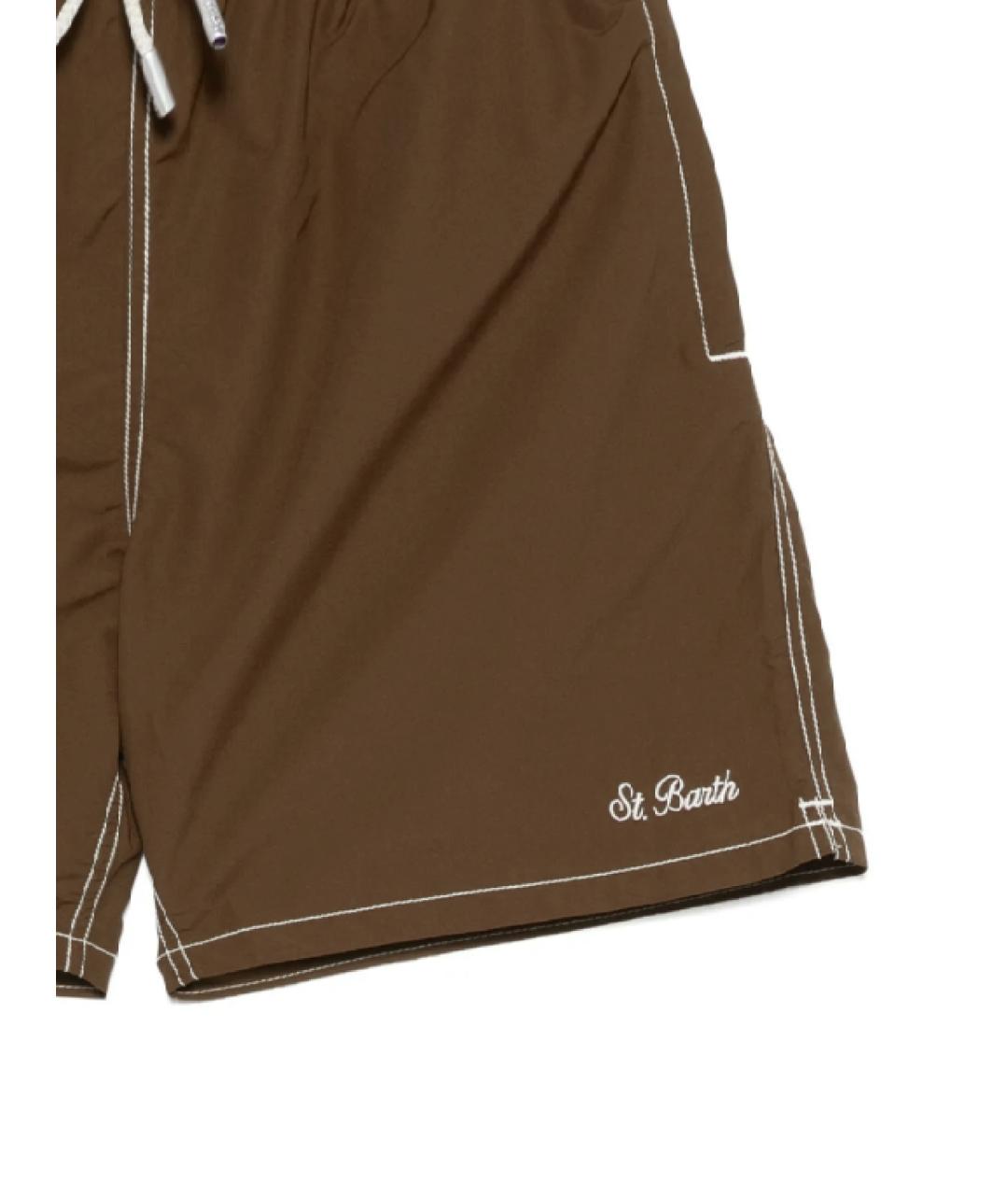 MC2 SAINT BARTH Коричневые полиэстеровые шорты, фото 2