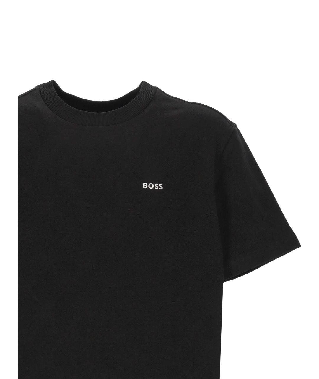 HUGO BOSS Черная хлопковая футболка, фото 2