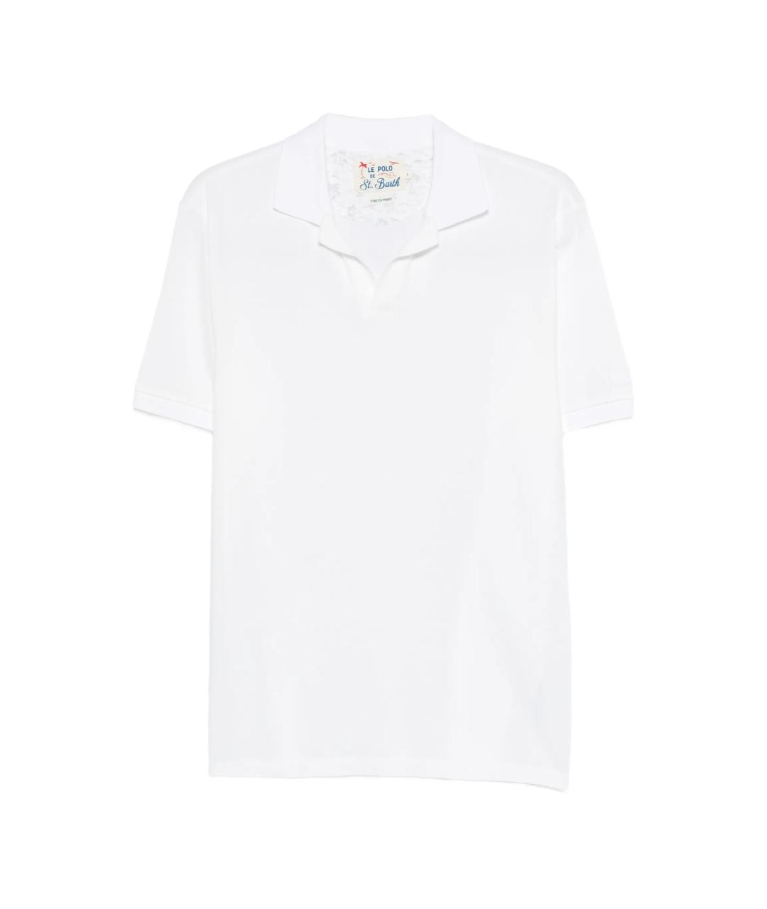 MC2 SAINT BARTH Белое хлопковое поло с коротким рукавом, фото 1