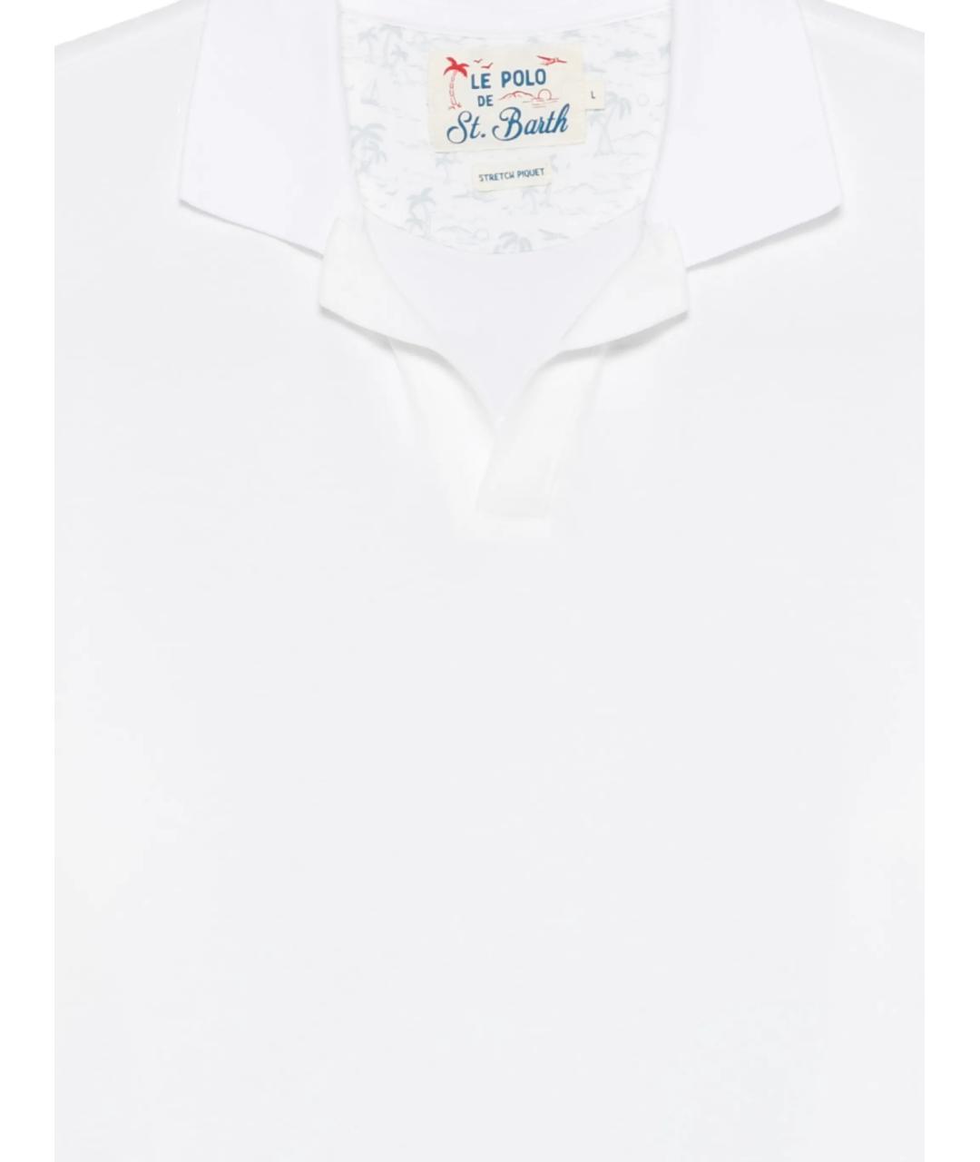 MC2 SAINT BARTH Белое хлопковое поло с коротким рукавом, фото 2