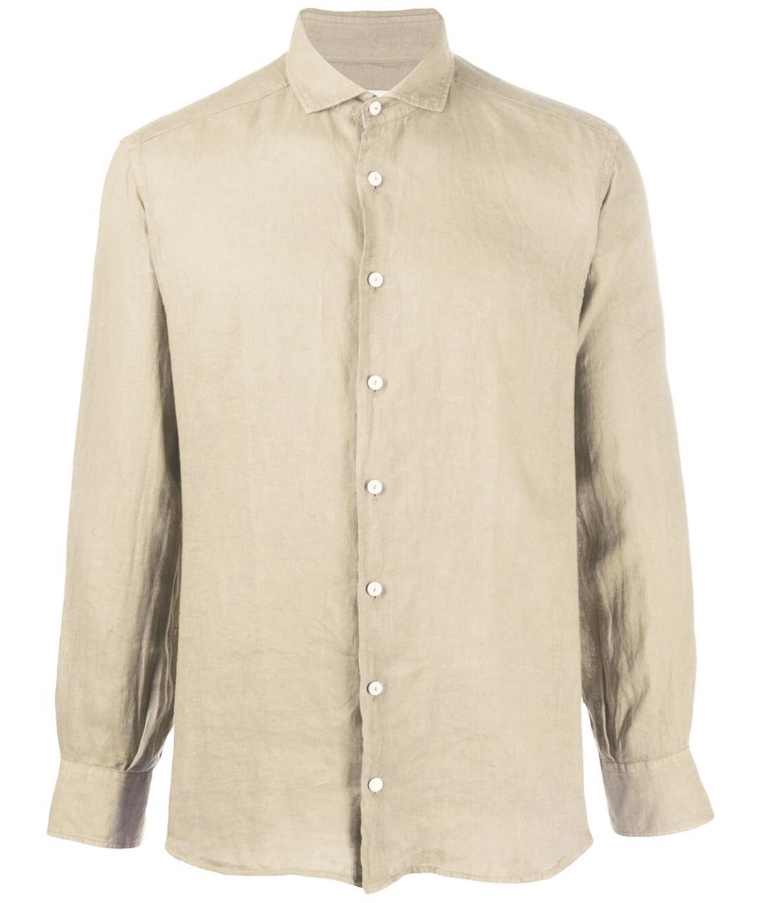 MC2 SAINT BARTH Бежевая льняная кэжуал рубашка, фото 3