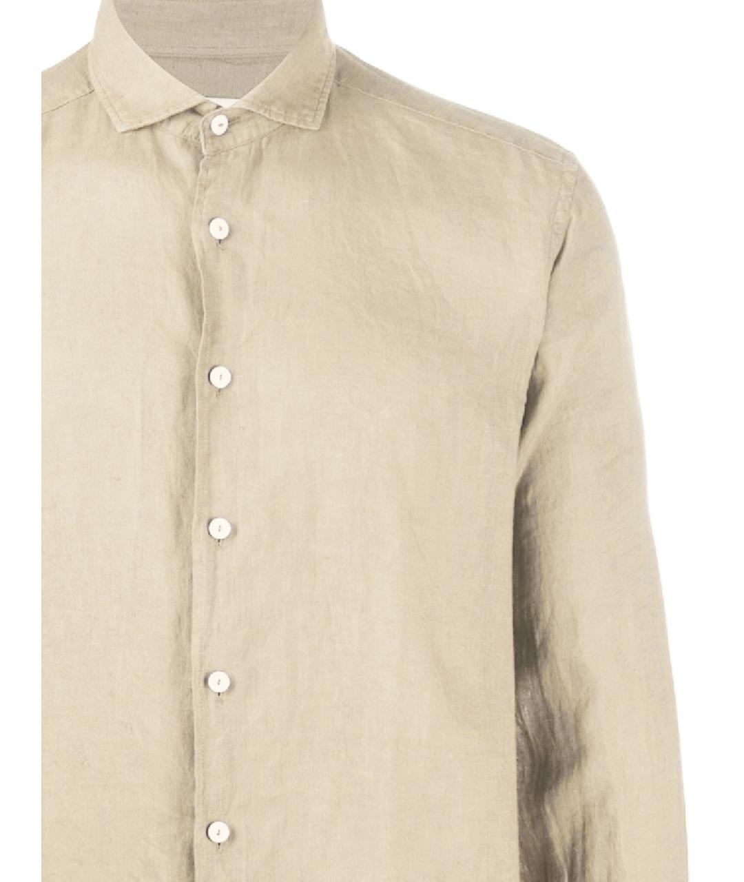 MC2 SAINT BARTH Бежевая льняная кэжуал рубашка, фото 2