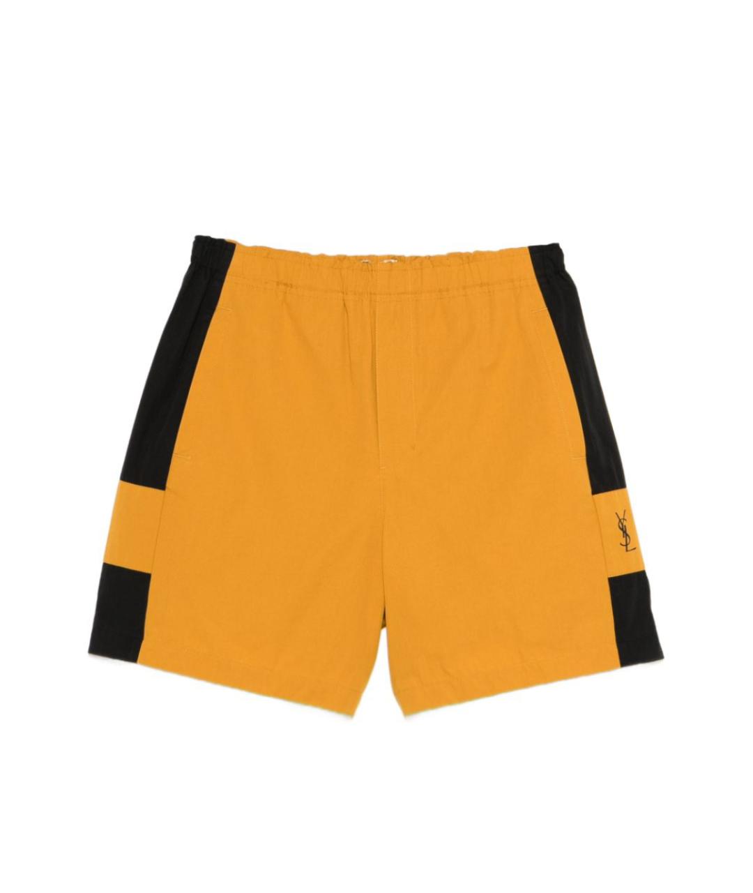 SAINT LAURENT Желтые хлопковые шорты, фото 1