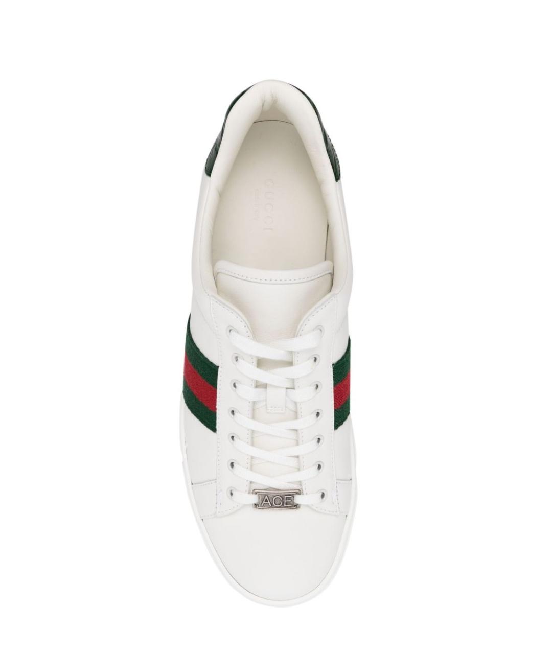 GUCCI Белые кожаные кеды, фото 4