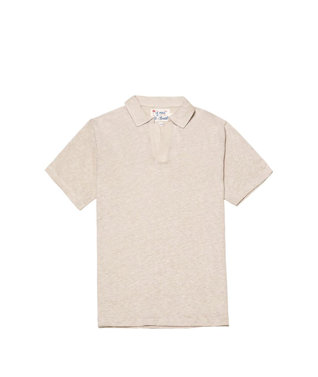 MC2 SAINT BARTH Бежевое поло с коротким рукавом, фото 1