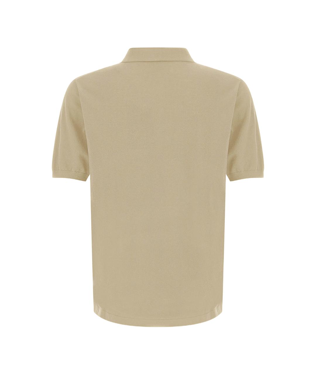 MC2 SAINT BARTH Бежевое хлопковое поло с коротким рукавом, фото 3
