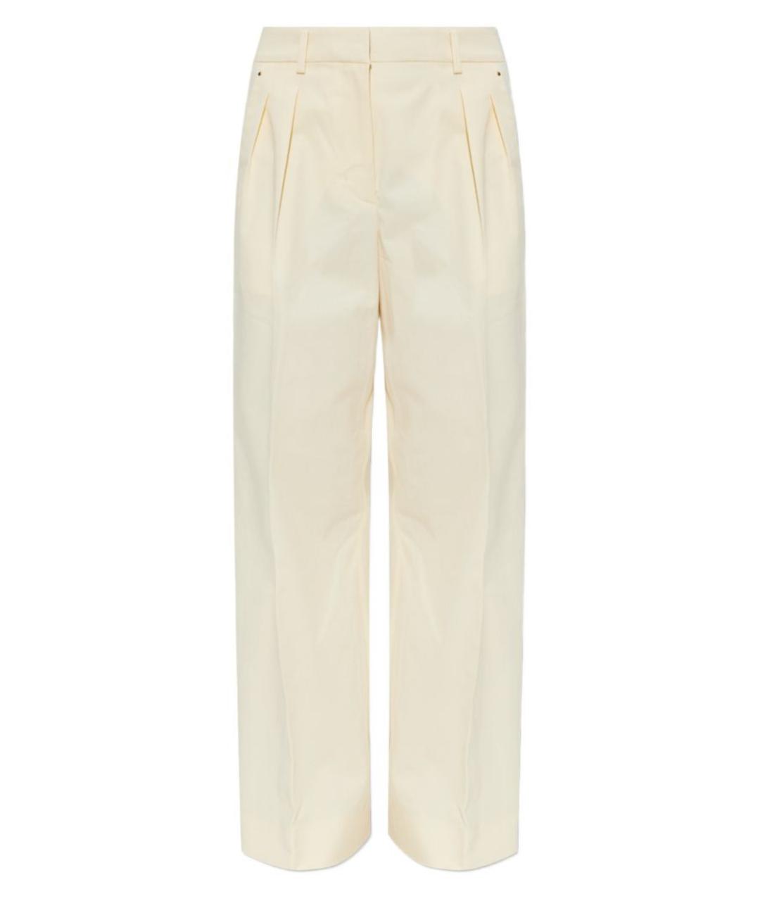 MONCLER Бежевые хлопковые прямые брюки, фото 1