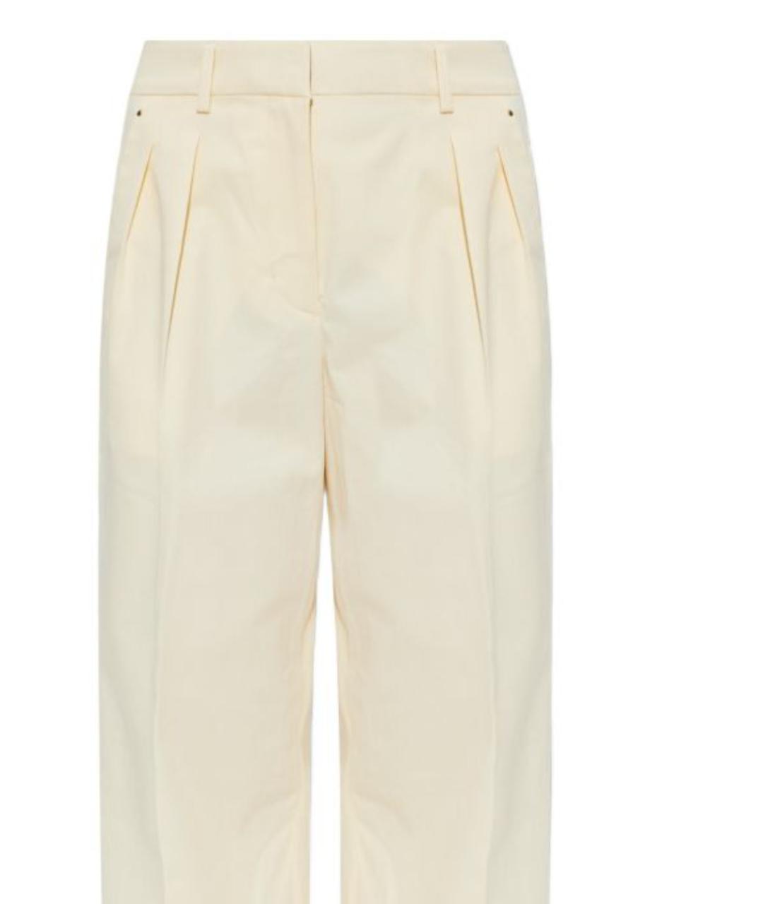MONCLER Бежевые хлопковые прямые брюки, фото 2