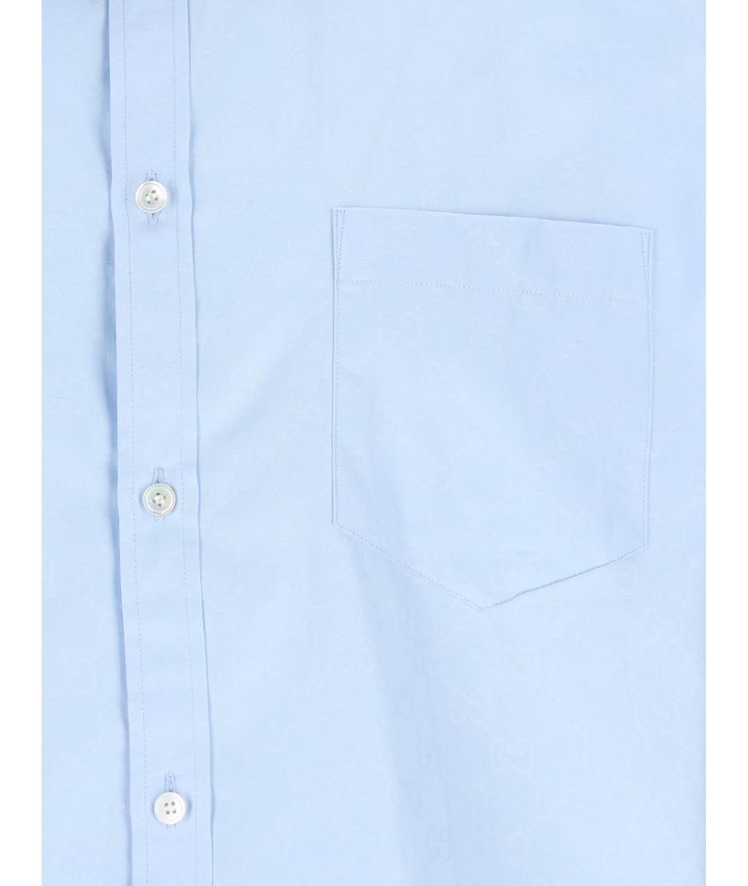 GUCCI Голубая хлопковая кэжуал рубашка, фото 3