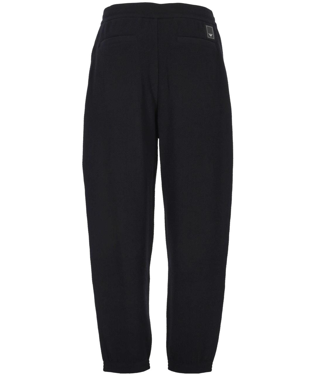 EMPORIO ARMANI Черные полиэстеровые повседневные брюки, фото 3