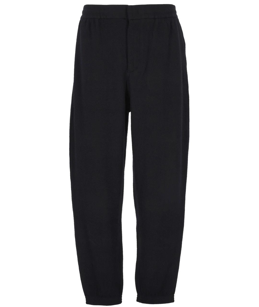 EMPORIO ARMANI Черные полиэстеровые повседневные брюки, фото 1