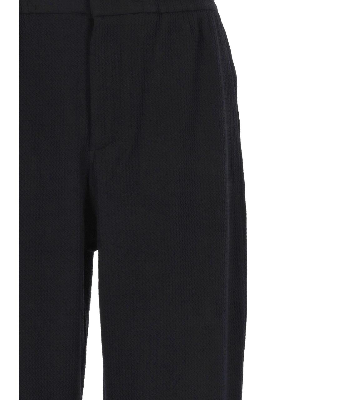 EMPORIO ARMANI Черные полиэстеровые повседневные брюки, фото 2