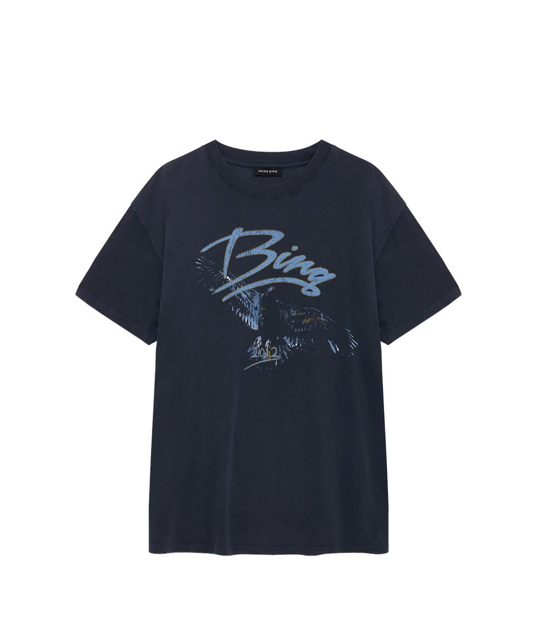 ANINE BING Синяя хлопковая футболка, фото 1