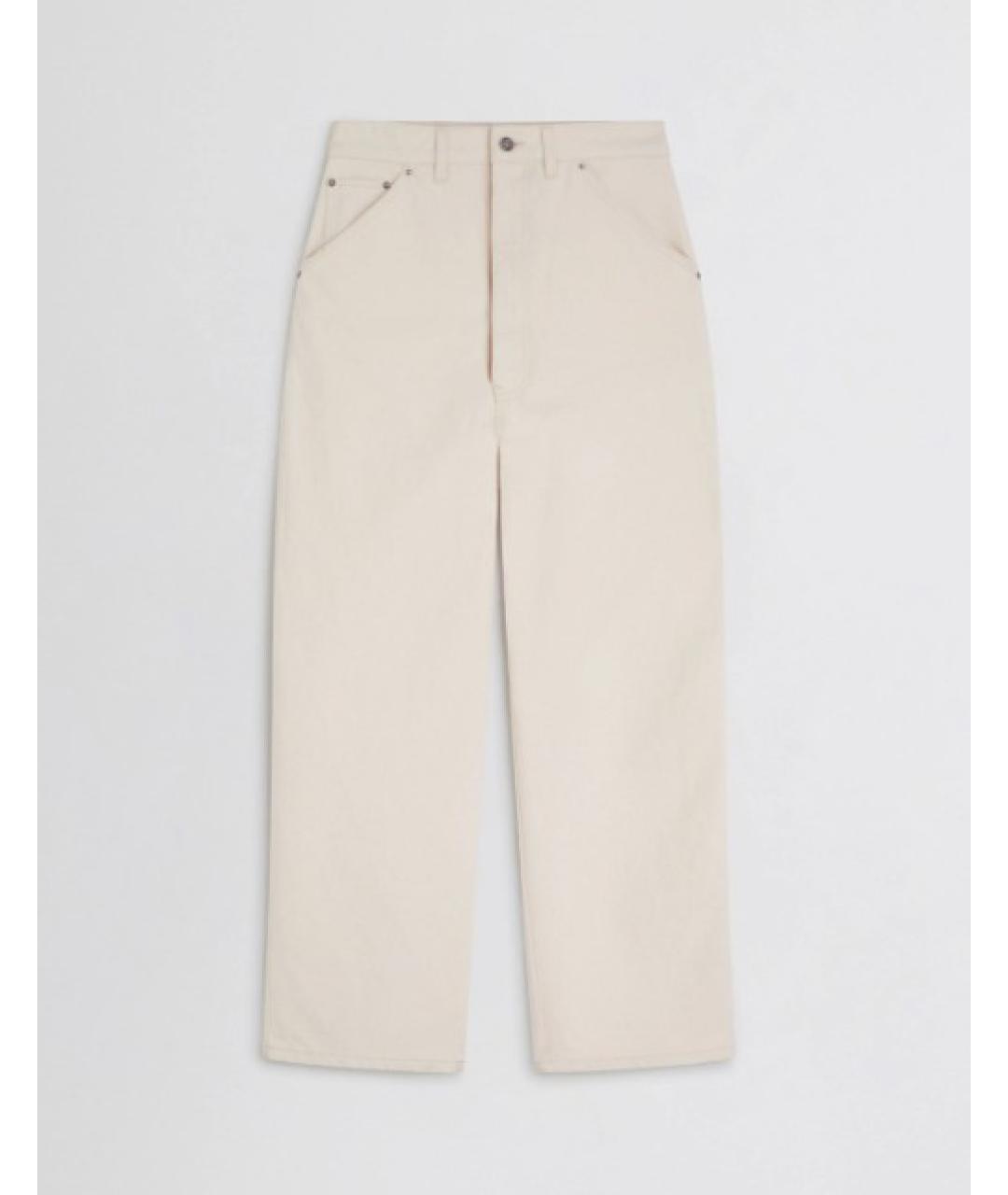 PHOEBE PHILO Бежевые хлопковые прямые джинсы, фото 4