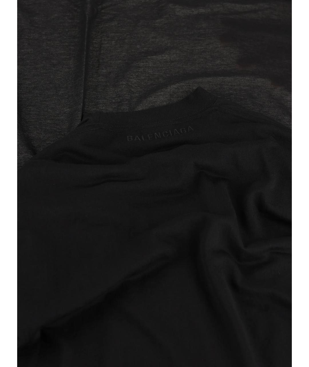 BALENCIAGA Черная хлопковая футболка, фото 2