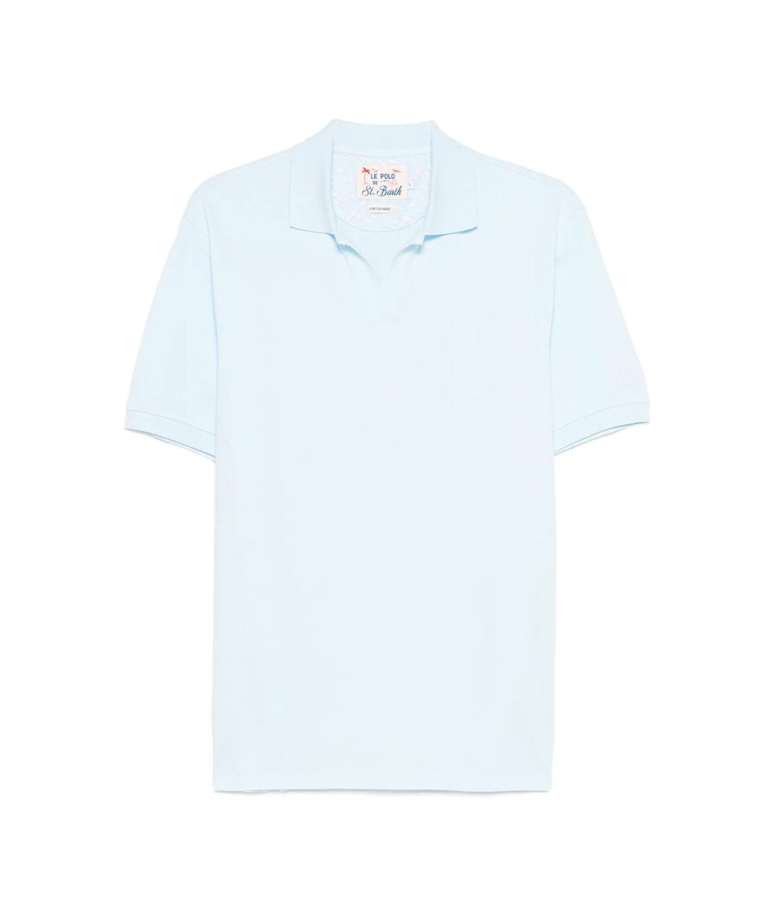 MC2 SAINT BARTH Голубое хлопковое поло с коротким рукавом, фото 1