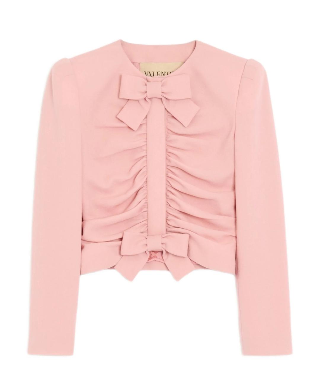 VALENTINO Розовый шерстяной жакет/пиджак, фото 1