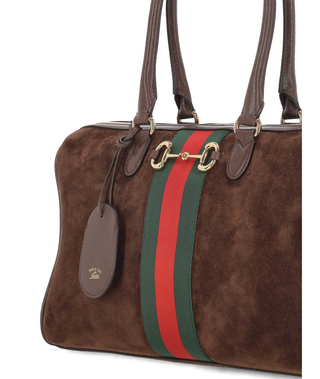 GUCCI Коричневая замшевая сумка тоут, фото 4