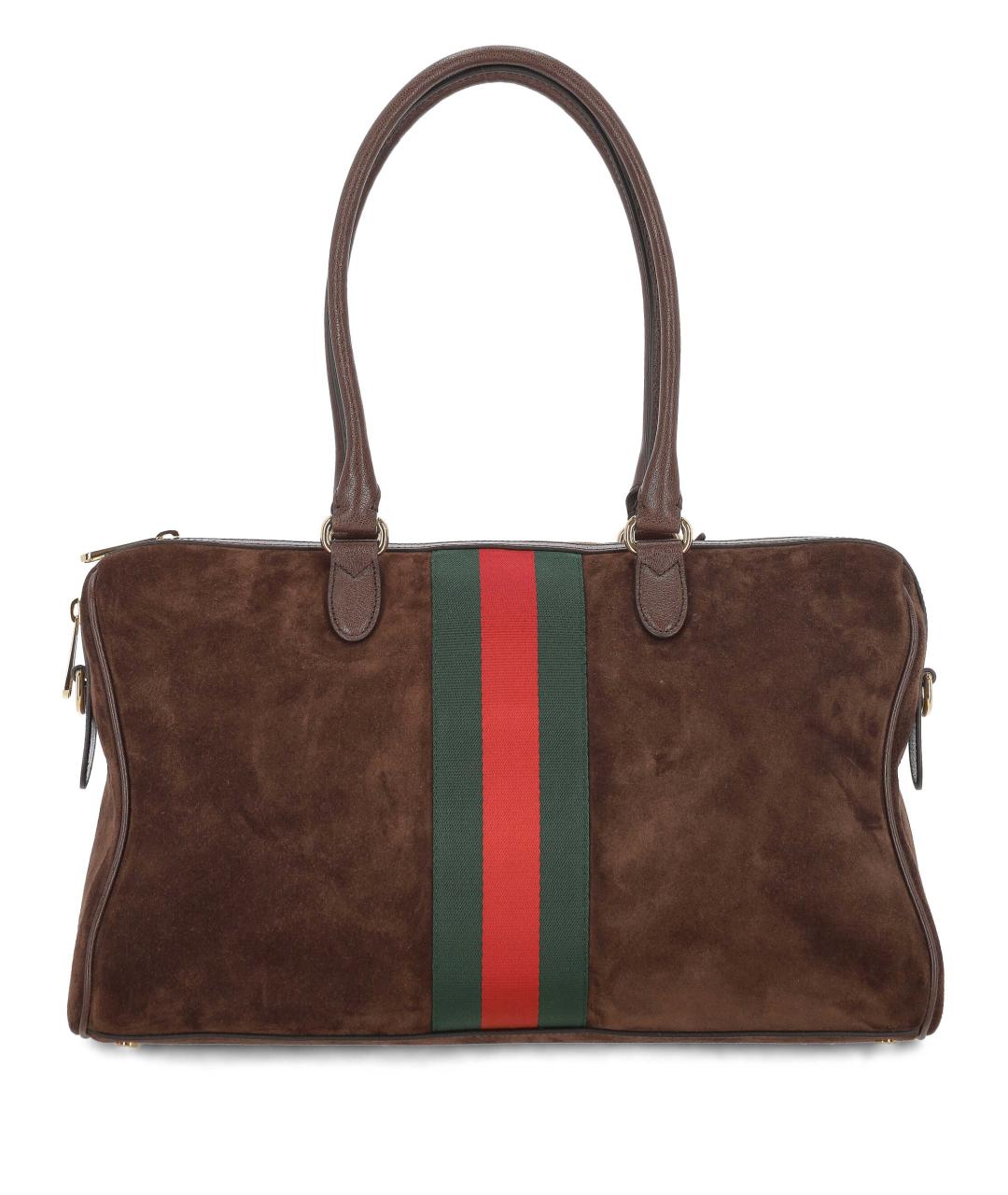 GUCCI Коричневая замшевая сумка тоут, фото 3