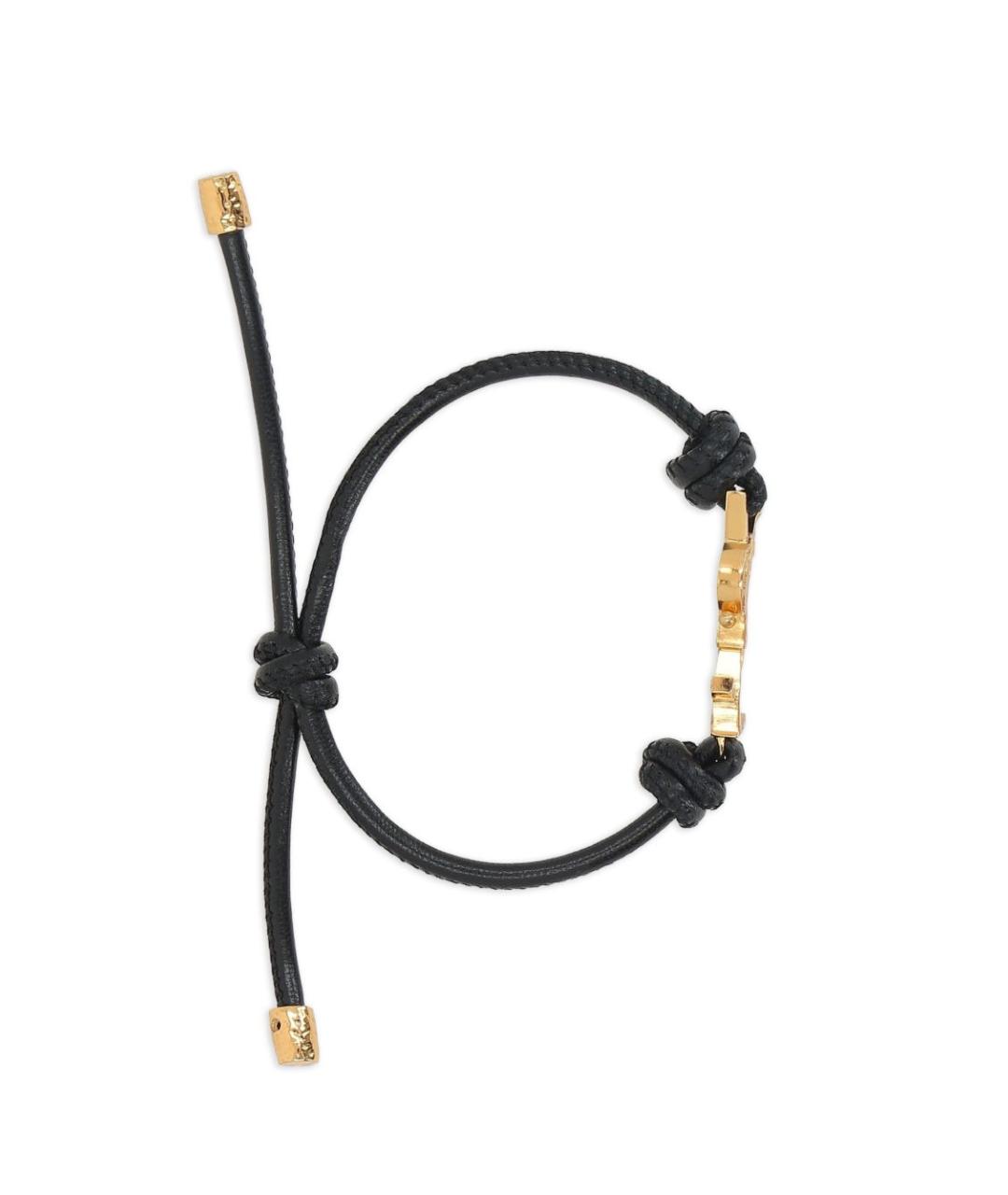 SAINT LAURENT Черный кожаный браслет, фото 1