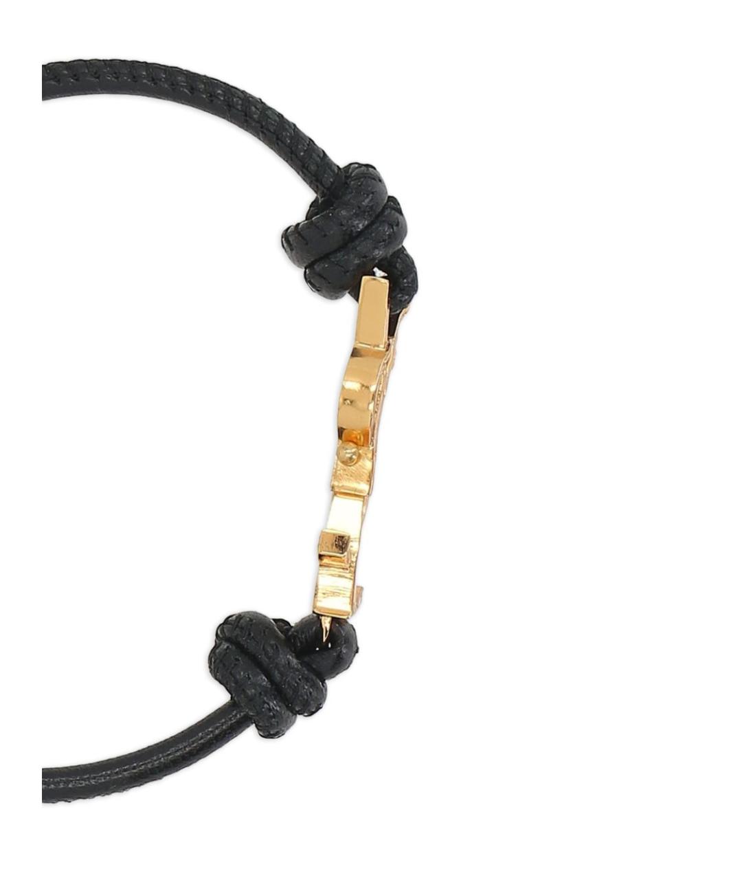 SAINT LAURENT Черный кожаный браслет, фото 2