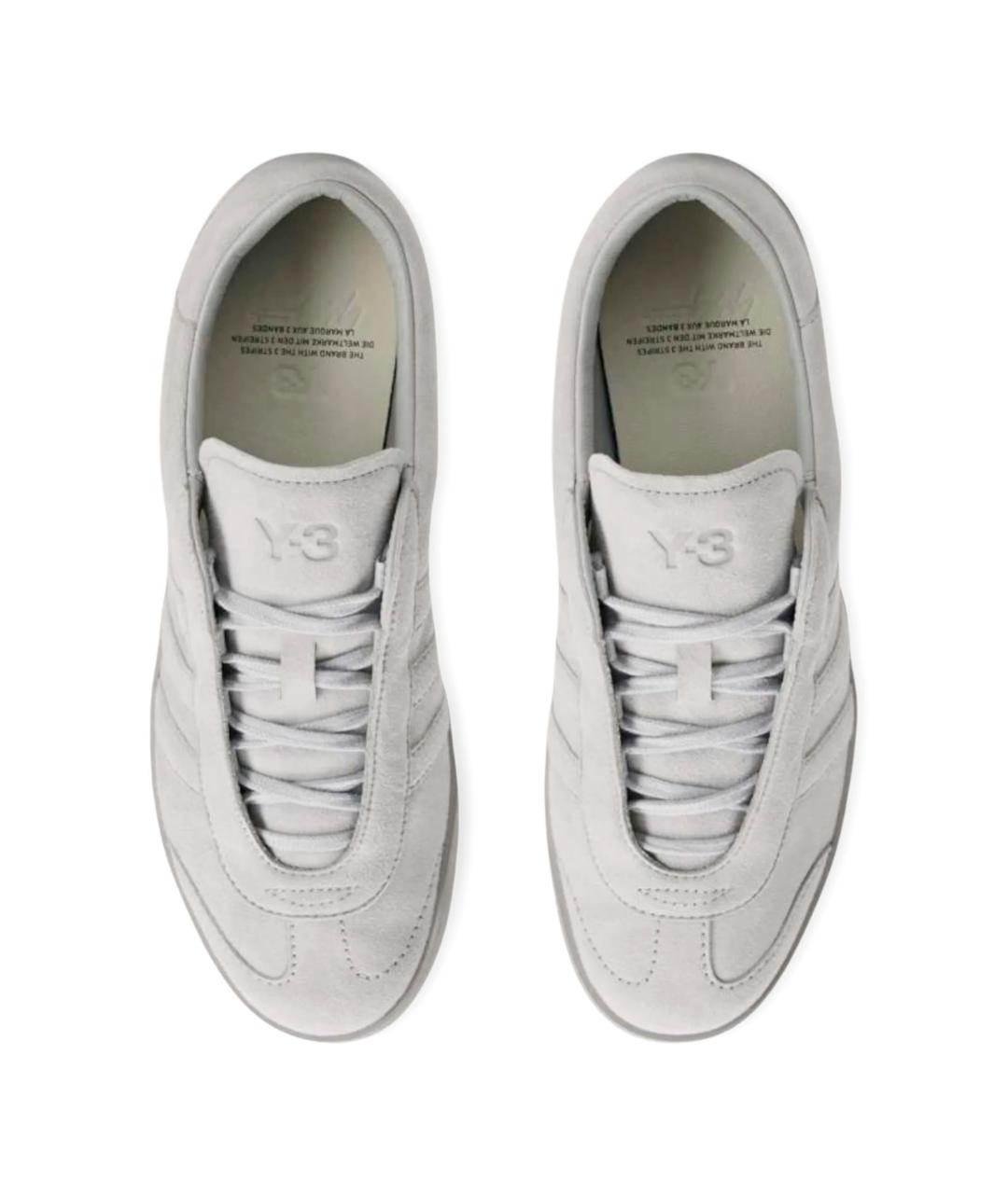 Y-3 Белые замшевые низкие кроссовки / кеды, фото 4