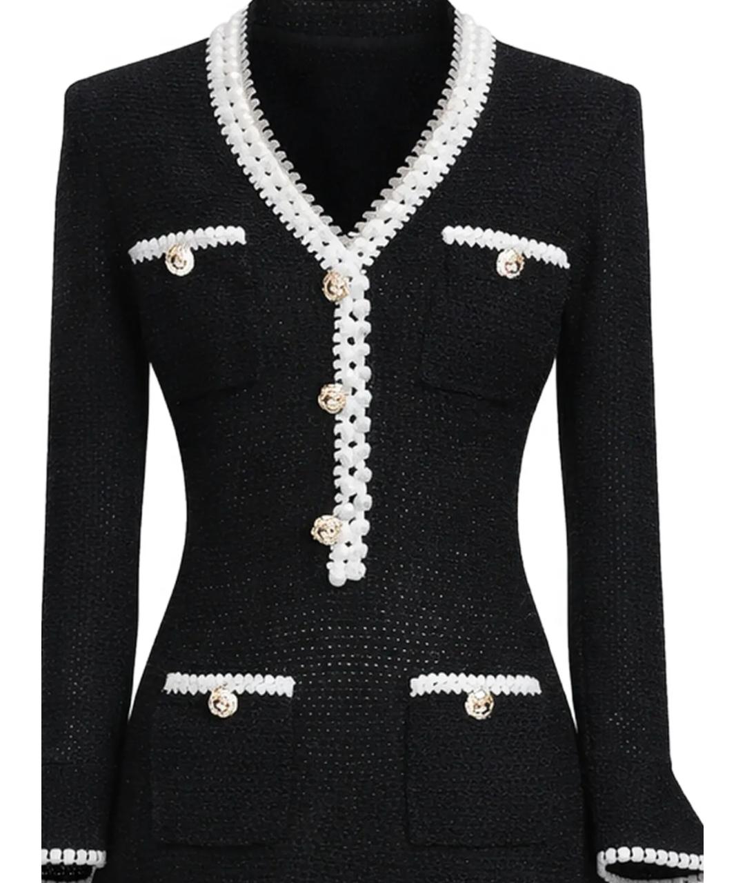 SELF-PORTRAIT Черное хлопковое повседневное платье, фото 2