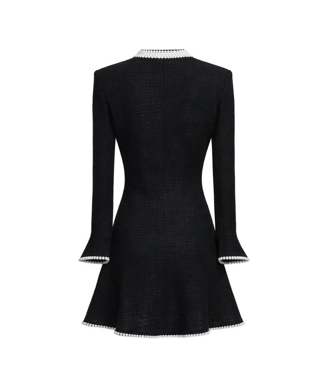 SELF-PORTRAIT Черное хлопковое повседневное платье, фото 3