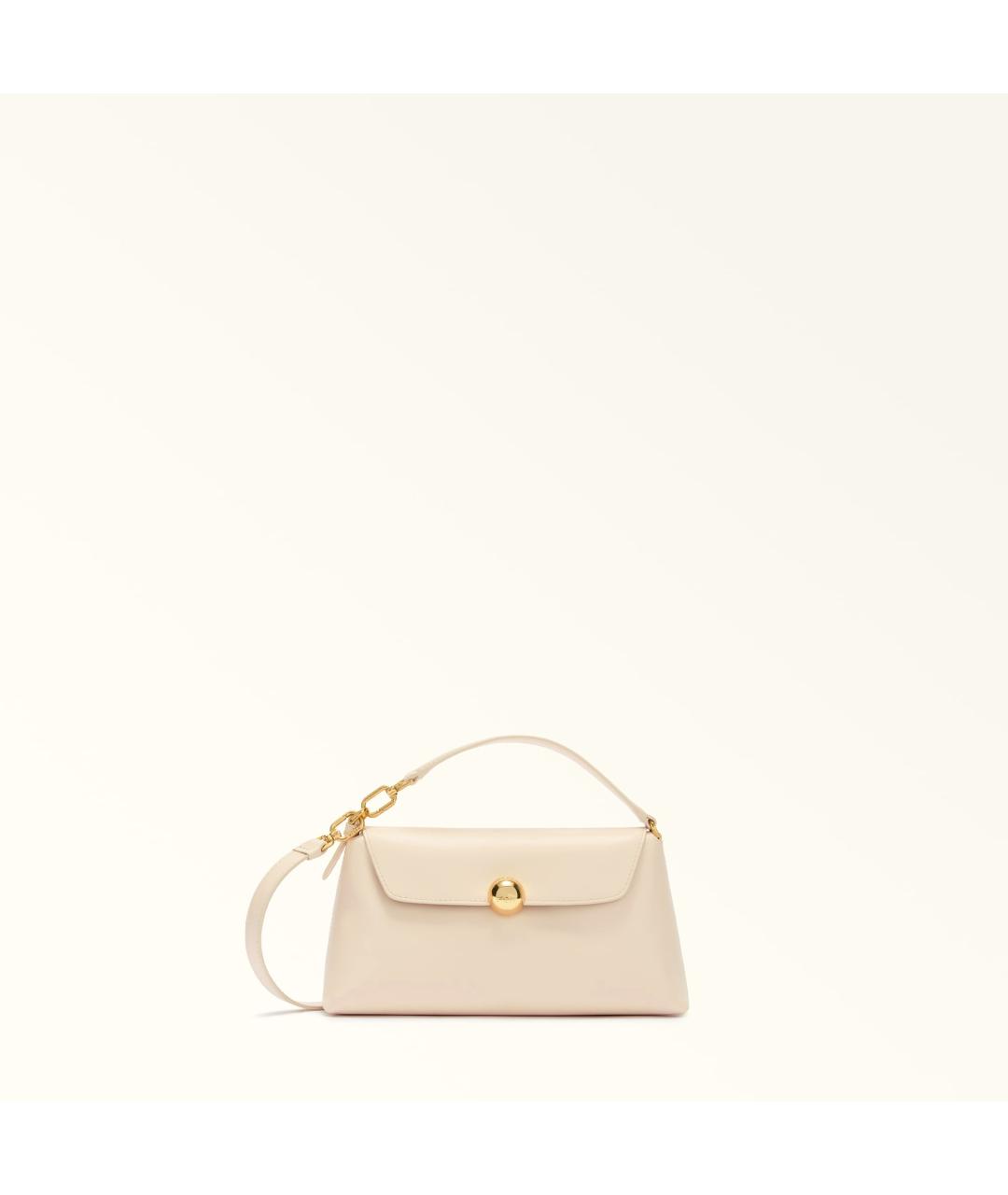 FURLA Бежевая кожаная сумка через плечо, фото 4