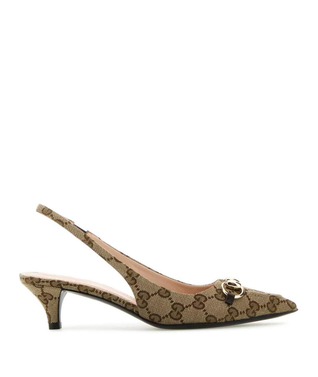 GUCCI Бежевые текстильные туфли, фото 1