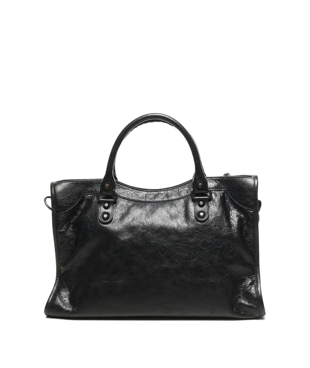 BALENCIAGA Черная кожаная сумка тоут, фото 3