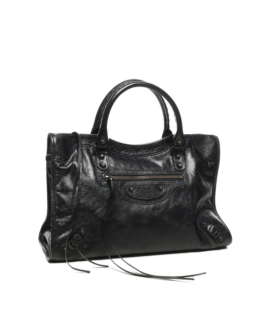 BALENCIAGA Черная кожаная сумка тоут, фото 2