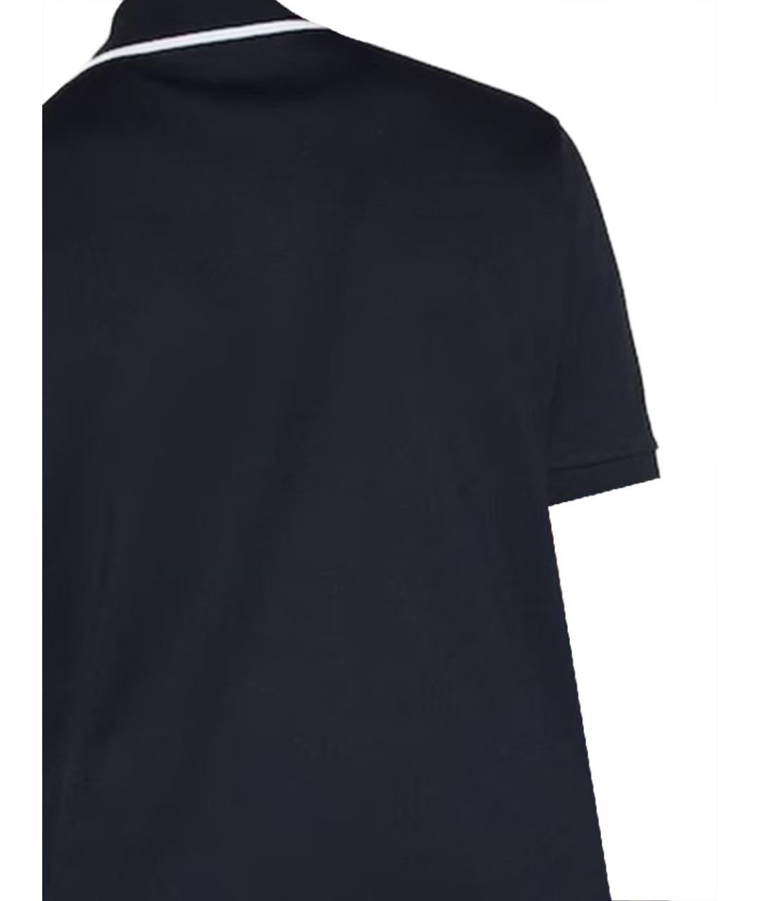 GUCCI Темно-синее хлопковое поло с коротким рукавом, фото 3