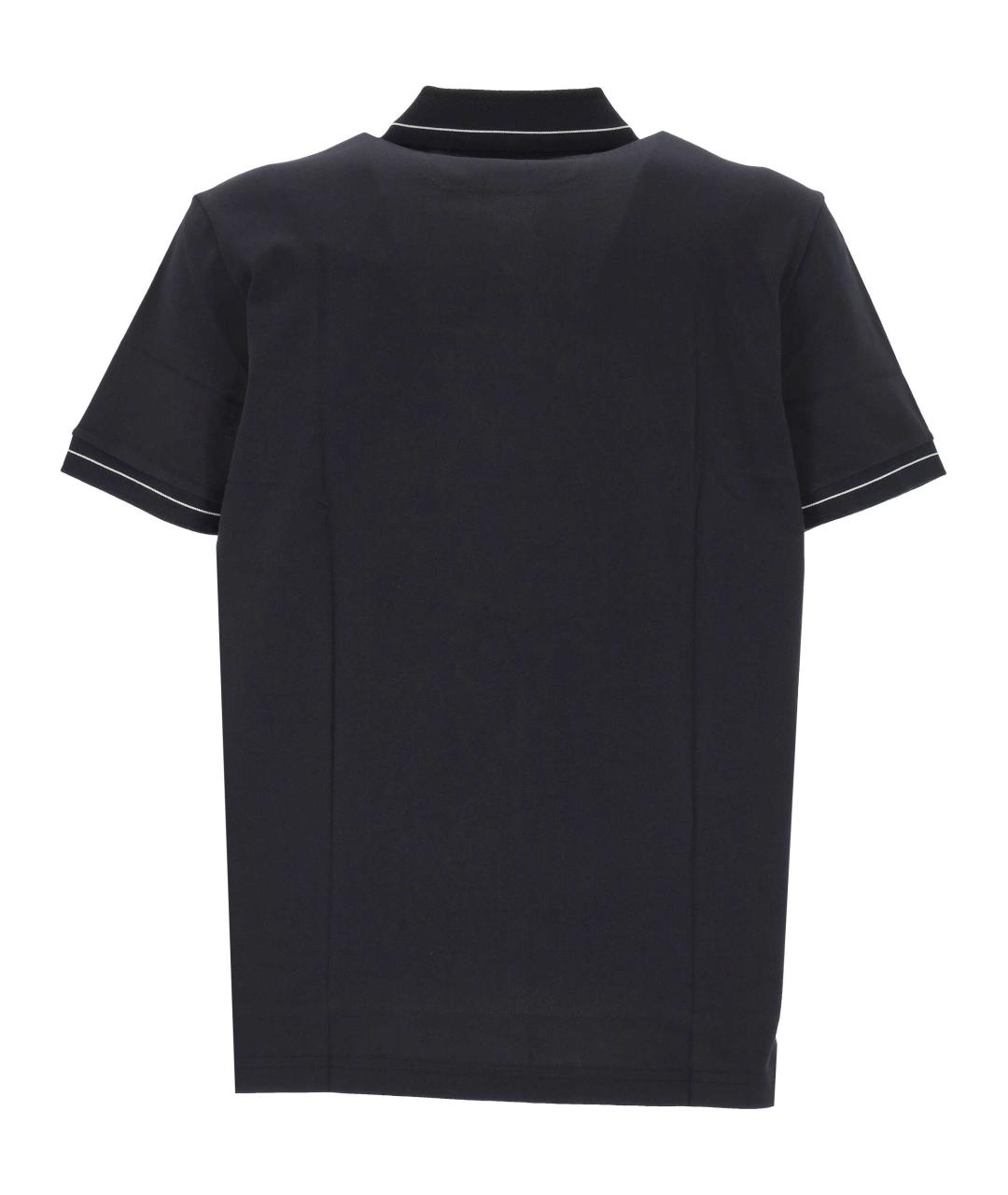 HUGO BOSS Черное хлопковое поло с коротким рукавом, фото 3