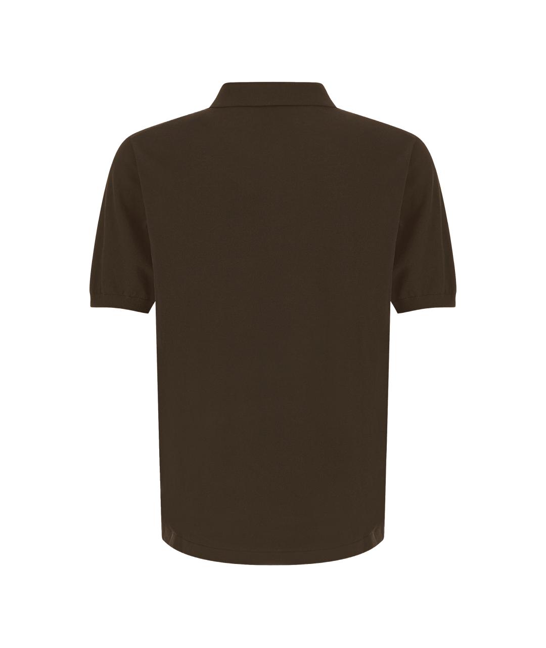 MC2 SAINT BARTH Коричневое хлопковое поло с коротким рукавом, фото 3