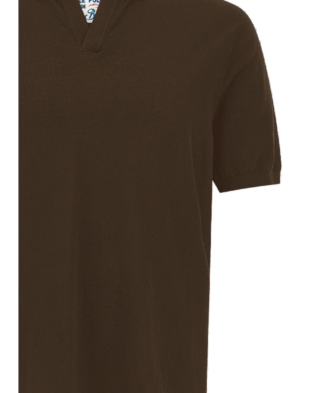 MC2 SAINT BARTH Коричневое хлопковое поло с коротким рукавом, фото 2