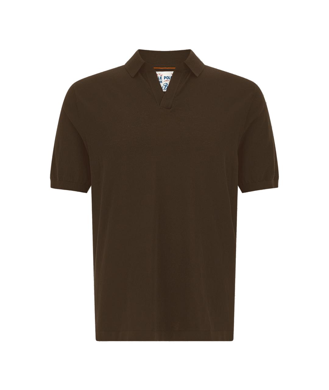 MC2 SAINT BARTH Коричневое хлопковое поло с коротким рукавом, фото 1