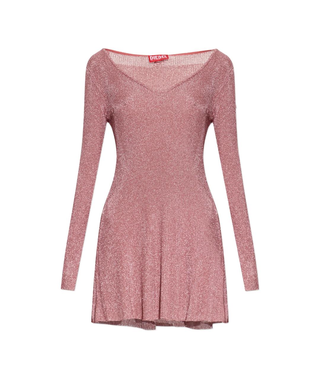 DIESEL Розовое вискозное повседневное платье, фото 1