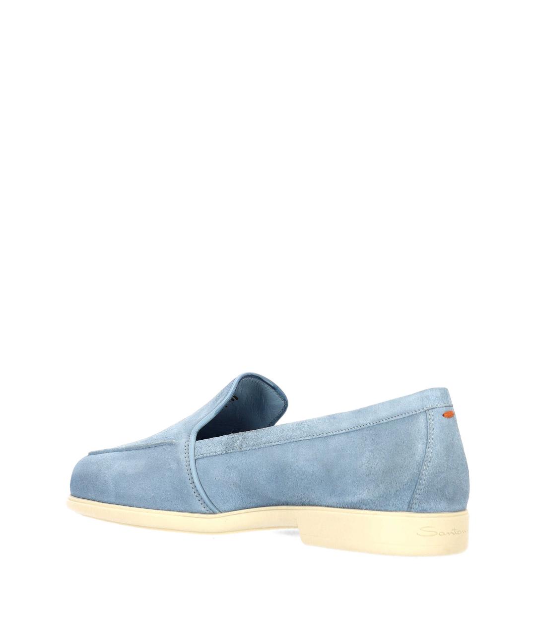 SANTONI Голубые замшевые лоферы, фото 3