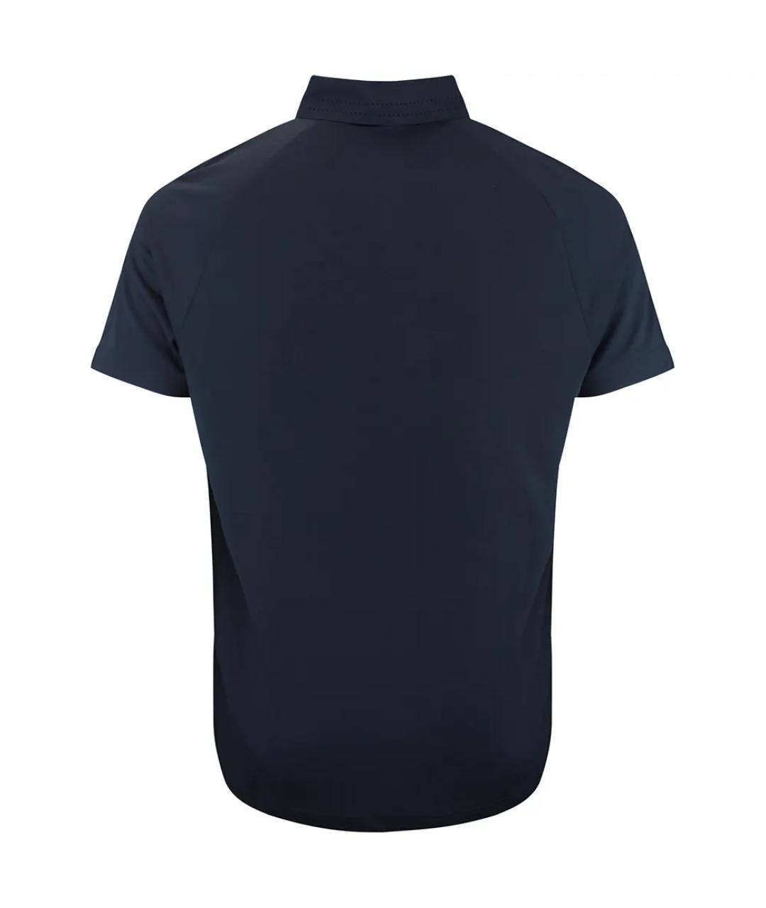 HUGO BOSS Темно-синее хлопковое поло с коротким рукавом, фото 3
