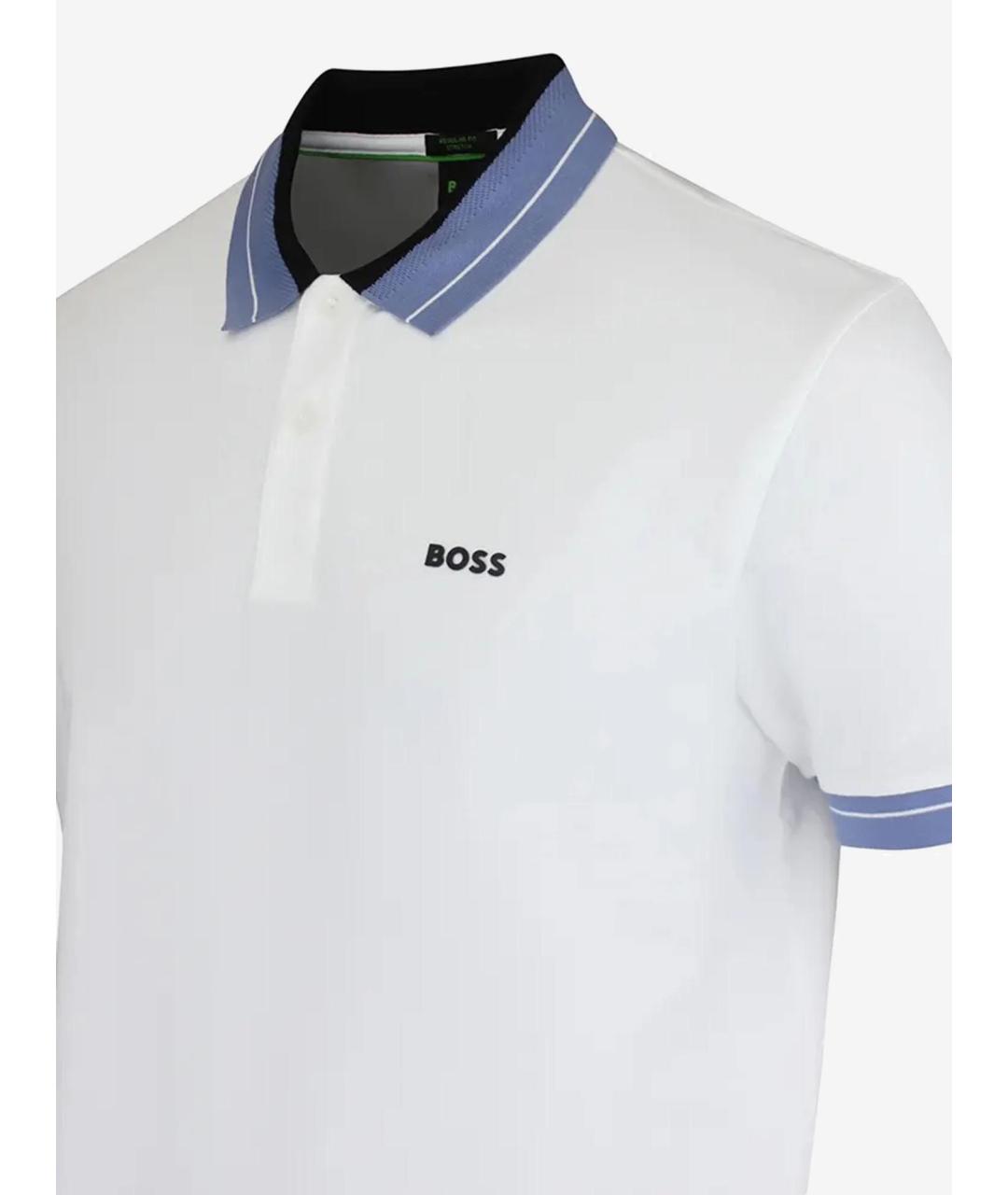 HUGO BOSS Белое хлопковое поло с коротким рукавом, фото 2