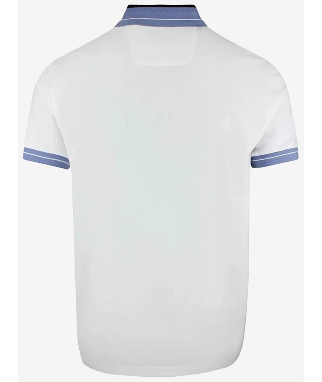 HUGO BOSS Белое хлопковое поло с коротким рукавом, фото 3