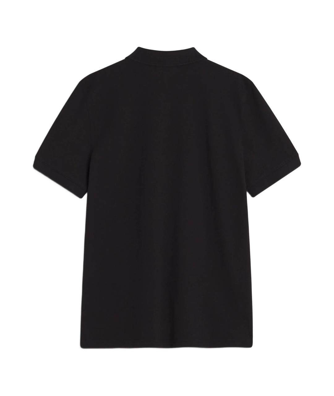 MAISON KITSUNE Черное хлопковое поло с коротким рукавом, фото 3