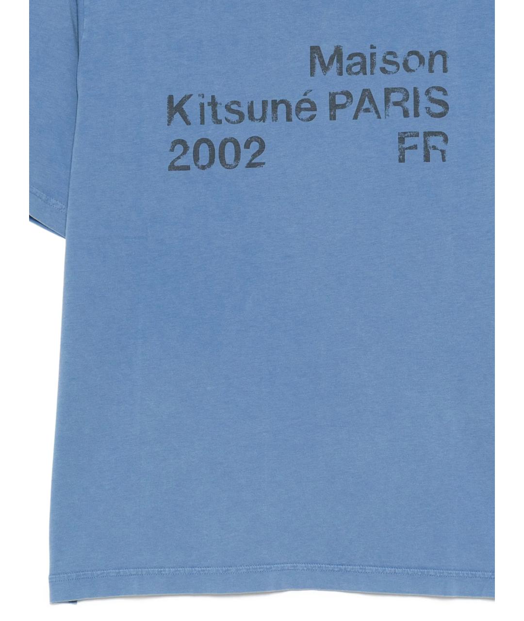 MAISON KITSUNE Синяя хлопковая футболка, фото 2