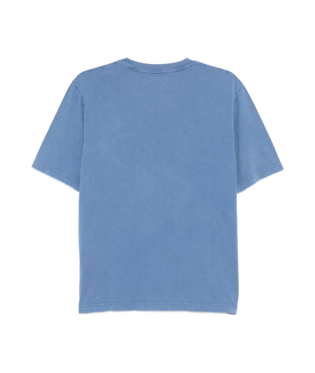 MAISON KITSUNE Синяя хлопковая футболка, фото 3