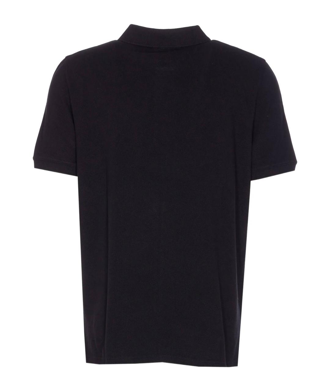 MAISON KITSUNE Черное хлопковое поло с коротким рукавом, фото 3